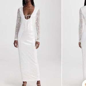 Lioness White Sequin Maxi dress